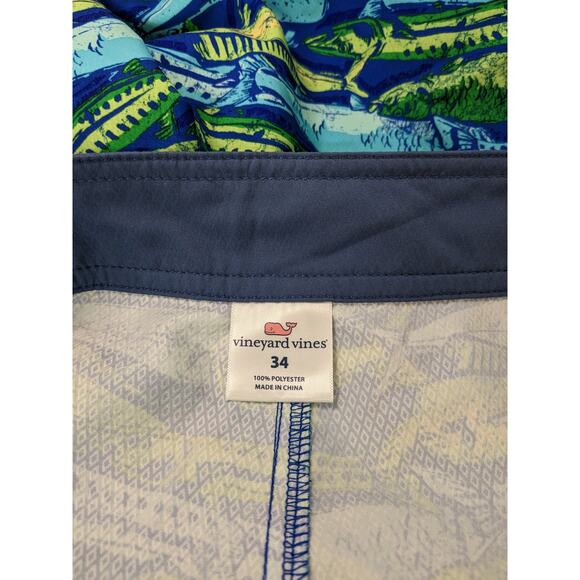 Vineyard Vines Swim Trunks 34 Blue Fish Beach Outdoor Board Shorts Beach Pool - Picture 6 of 12